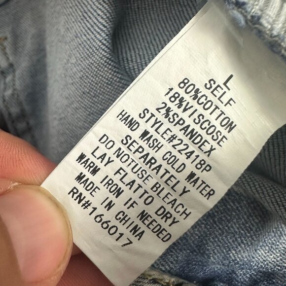 Blue b. Collection Womens Distressed Denim Jeans With Rhinestones Size L - Picture 5 of 5